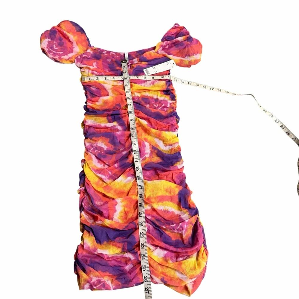 NEW Urban Outfitters Kailua Ruched Watercolor Mini Dress Size Large - Picture 10 of 10